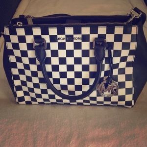 Michael Kors Black and White Checked Bag